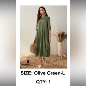 Olive green boho dress